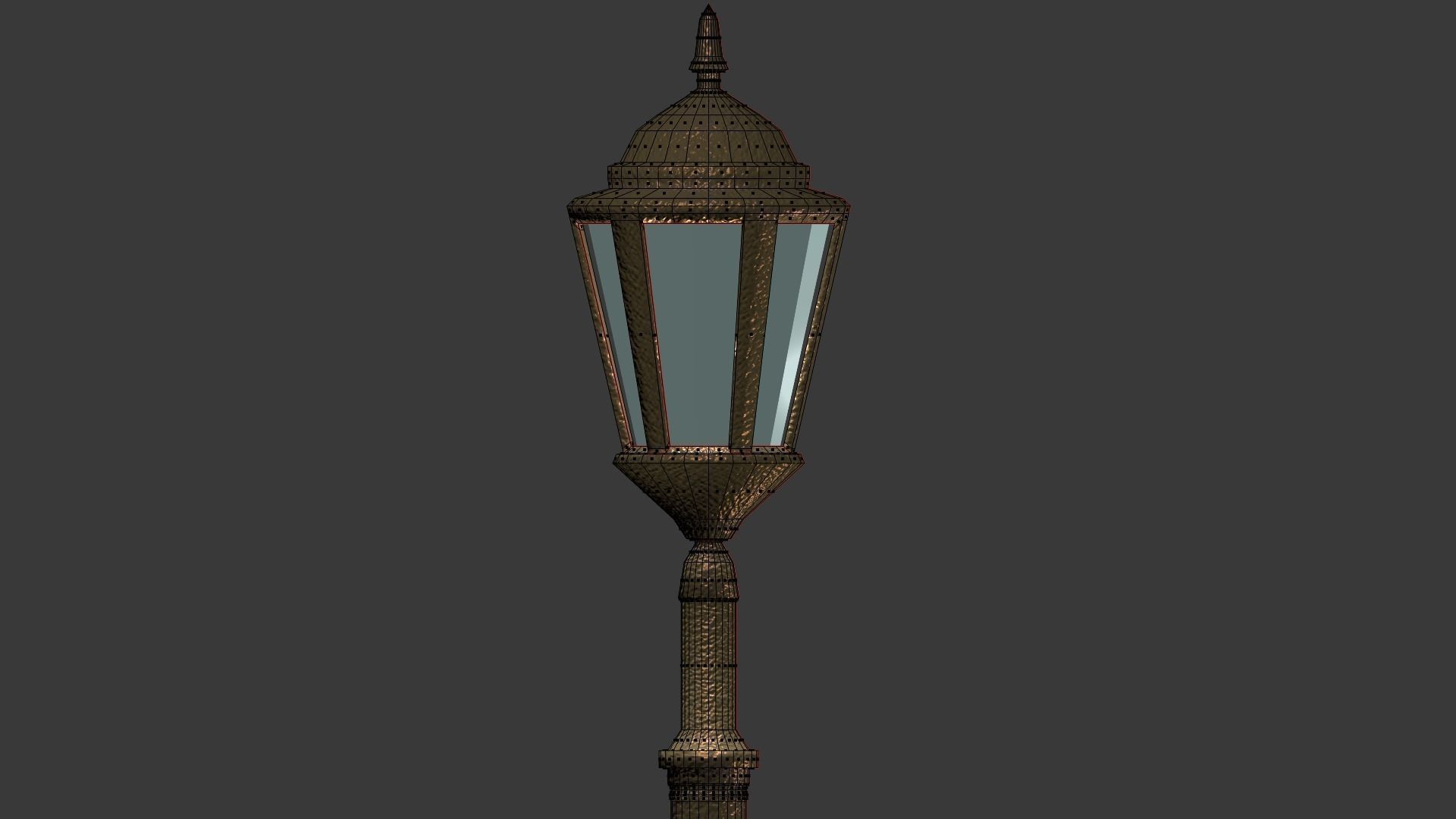 Streetlight street lamp Low-poly 3D model_7
