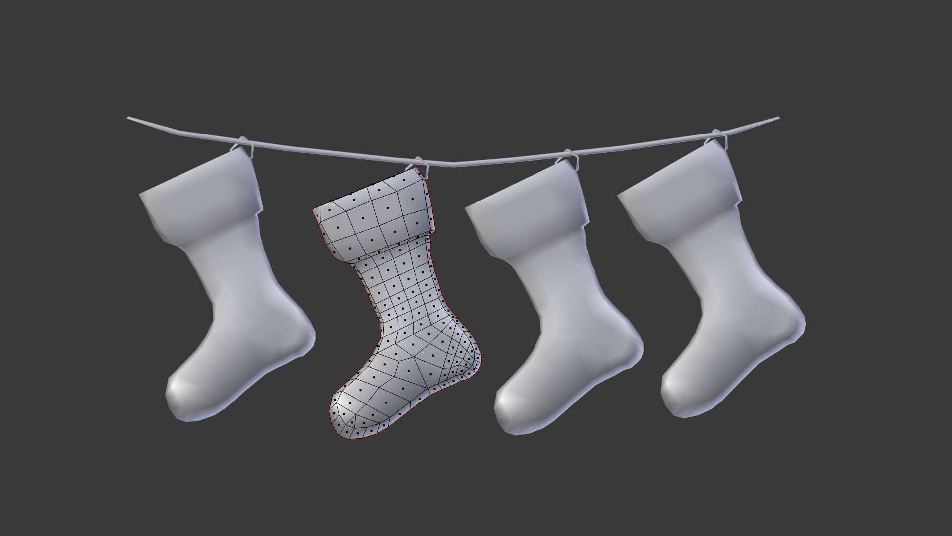 Christmas socks 3D model_5