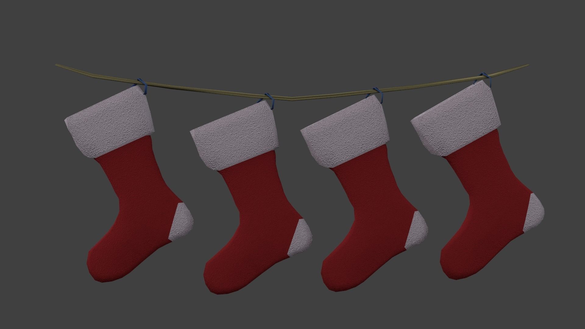 Christmas socks 3D model_1