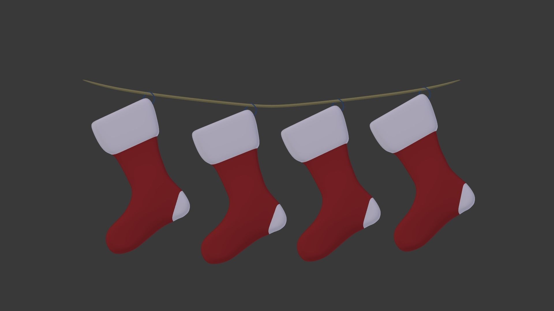 Christmas socks 3D model_2