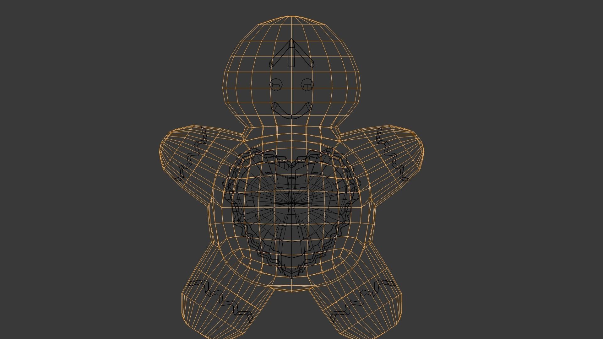 Gingerbread Man Low-poly 3D model_4