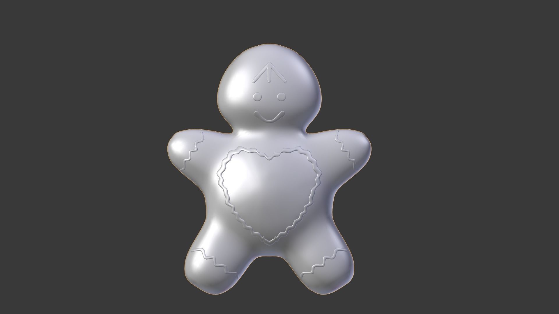 Gingerbread Man Low-poly 3D model_3