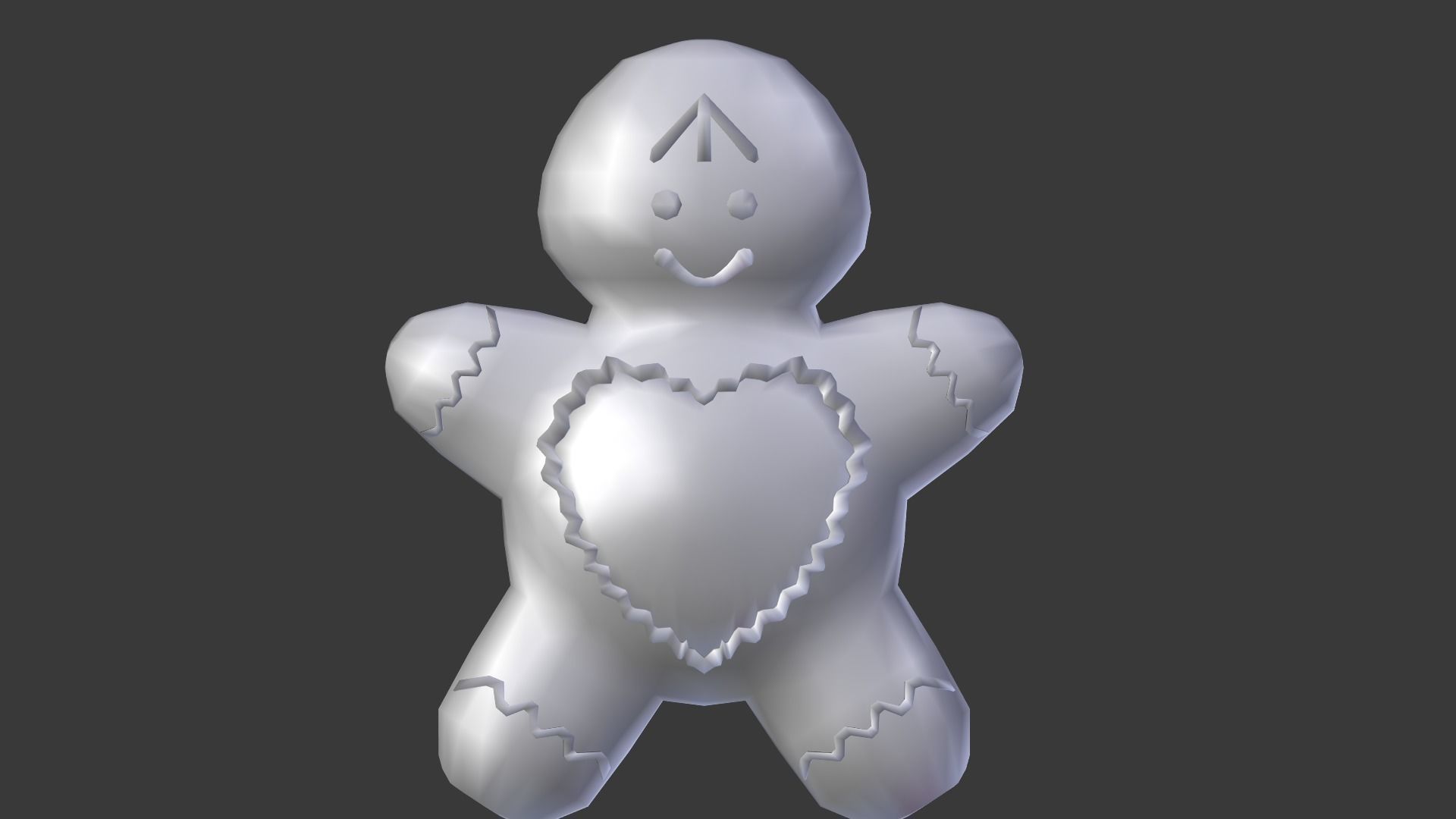Gingerbread Man Low-poly 3D model_5