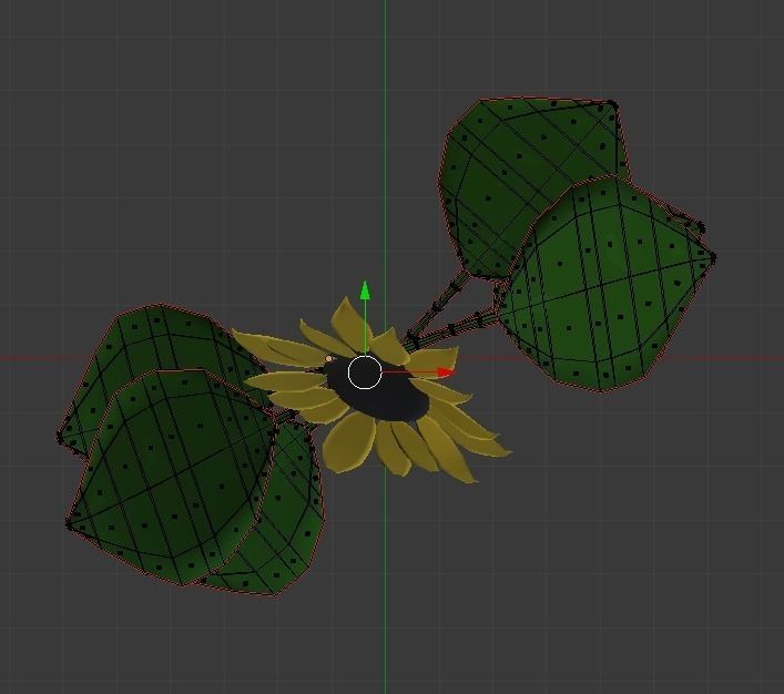 Sunflower Low-poly 3D model_7