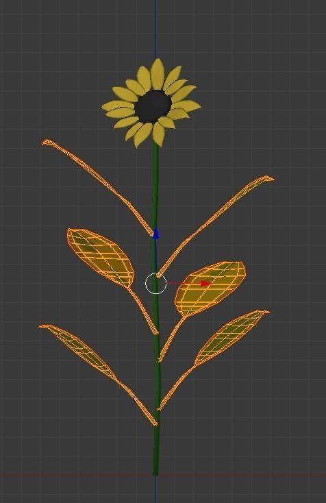 Sunflower Low-poly 3D model_5