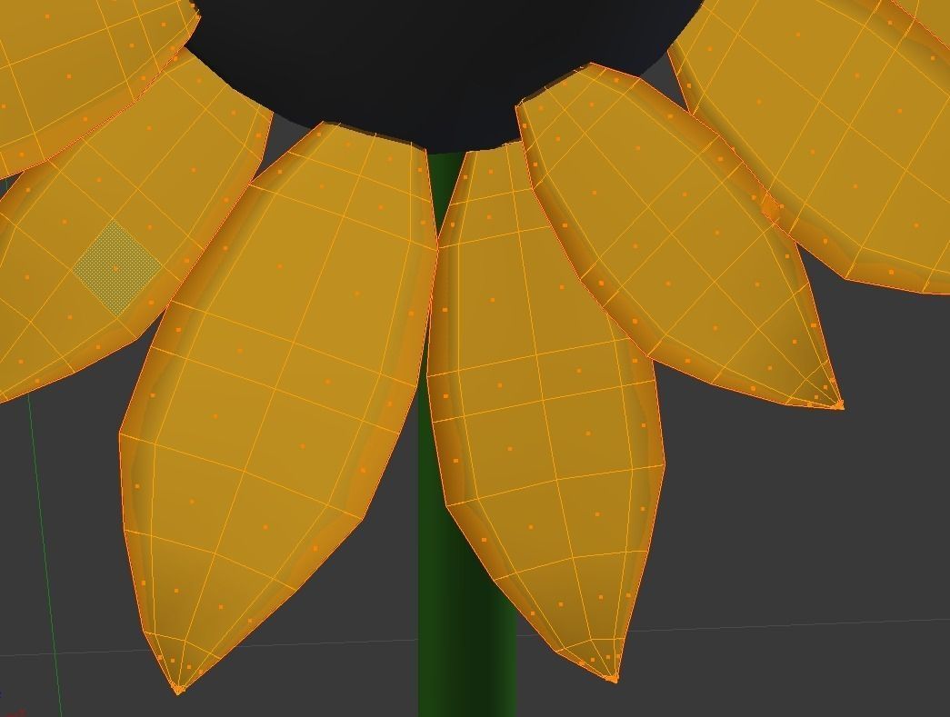 Sunflower Low-poly 3D model_8