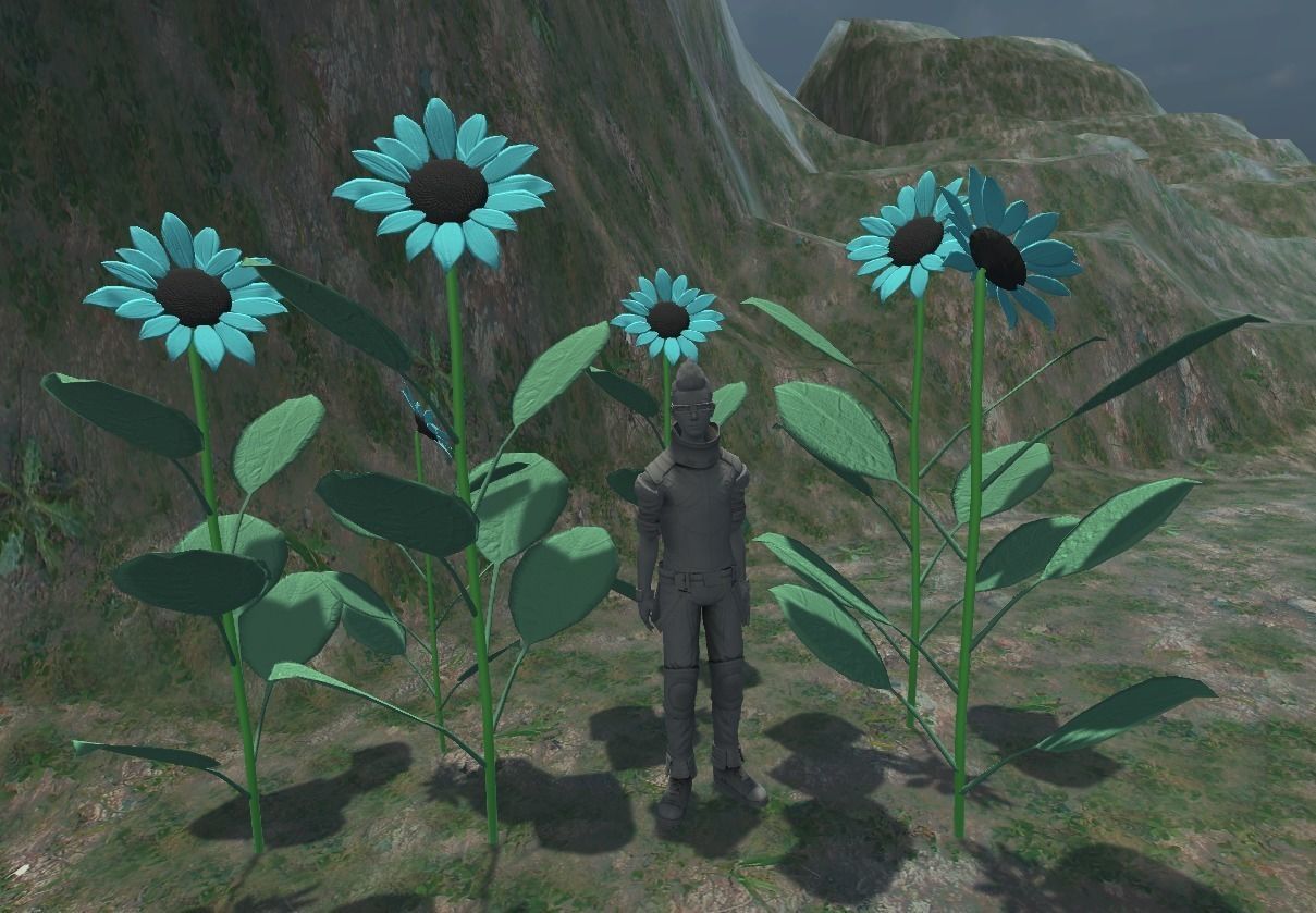 Sunflower Low-poly 3D model_15