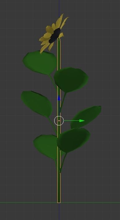 Sunflower Low-poly 3D model_6