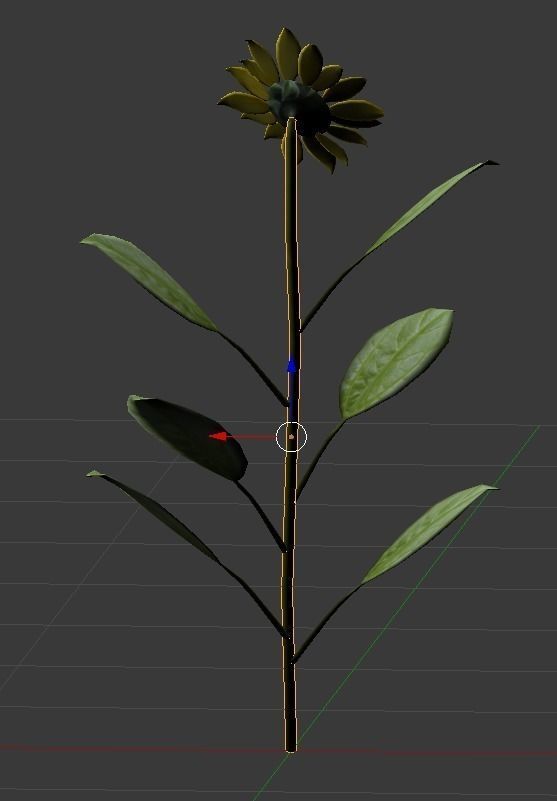 Sunflower Low-poly 3D model_2
