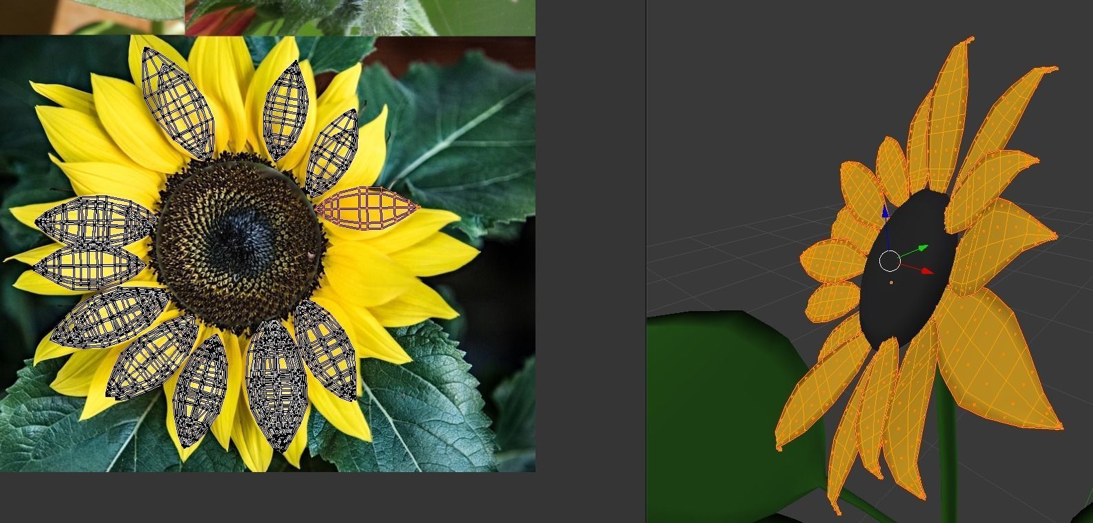 Sunflower Low-poly 3D model_11