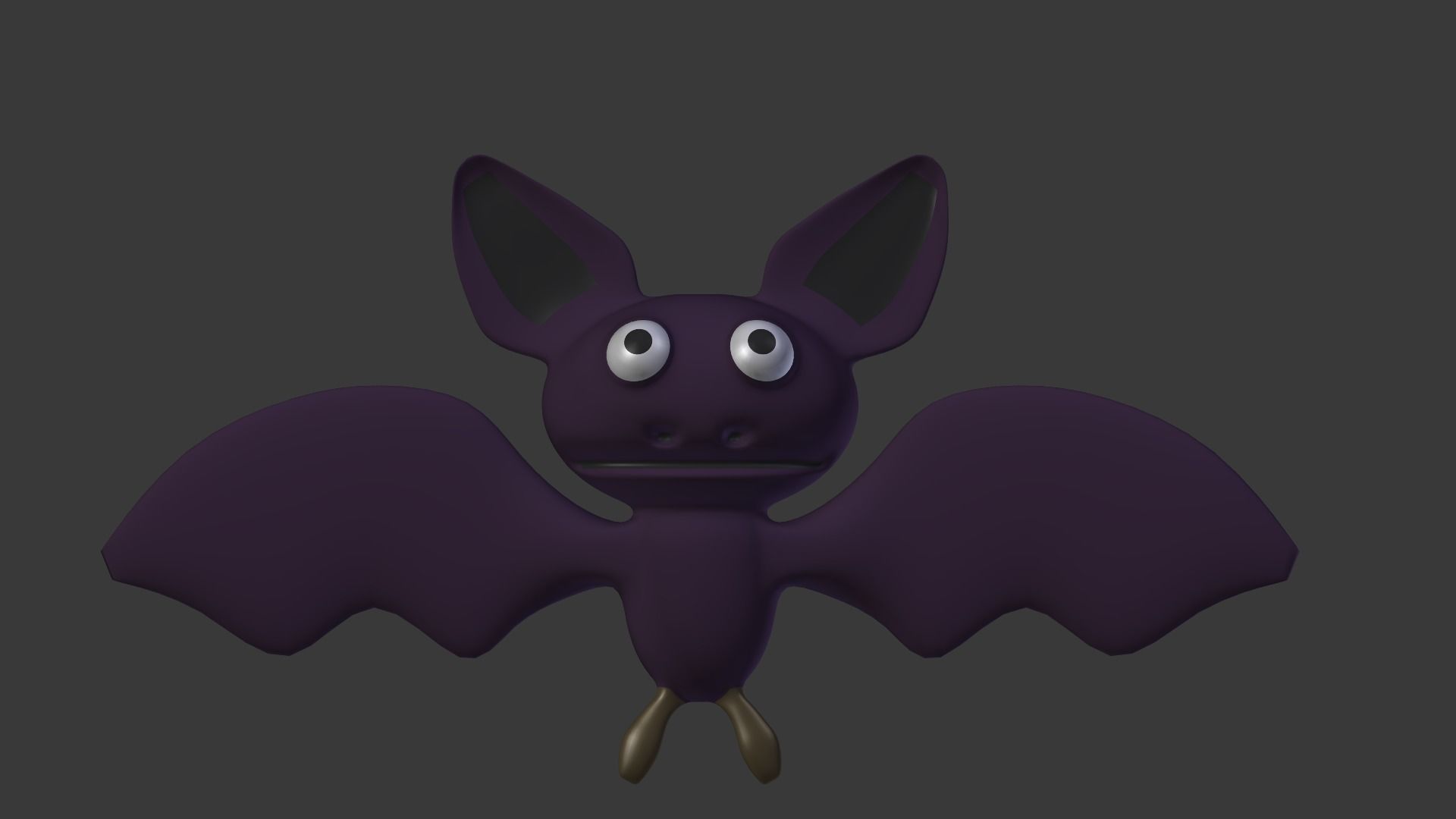 Cartoon bat Low-poly 3D model_2