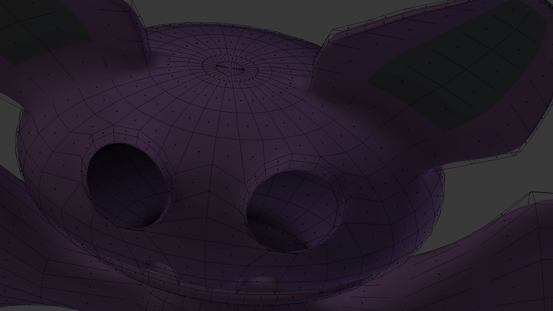 Cartoon bat Low-poly 3D model_5