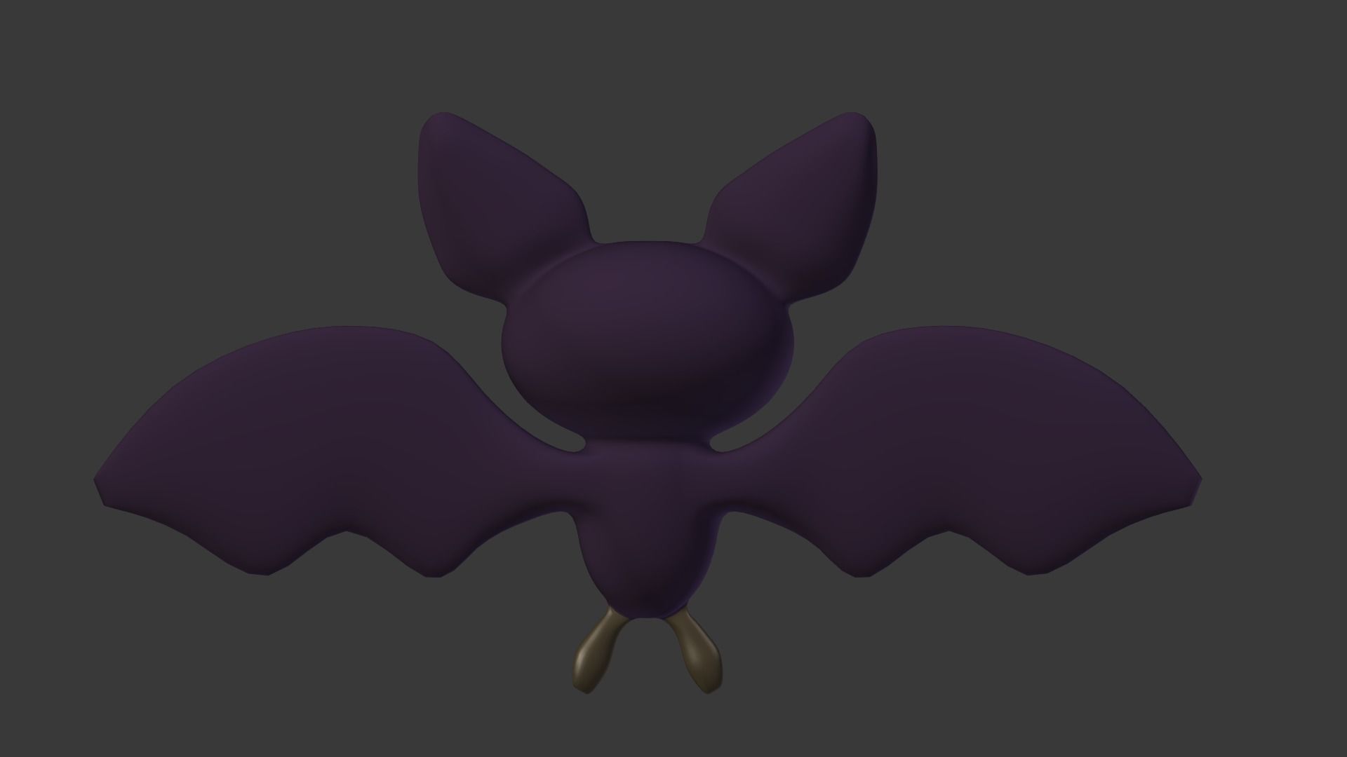 Cartoon bat Low-poly 3D model_8