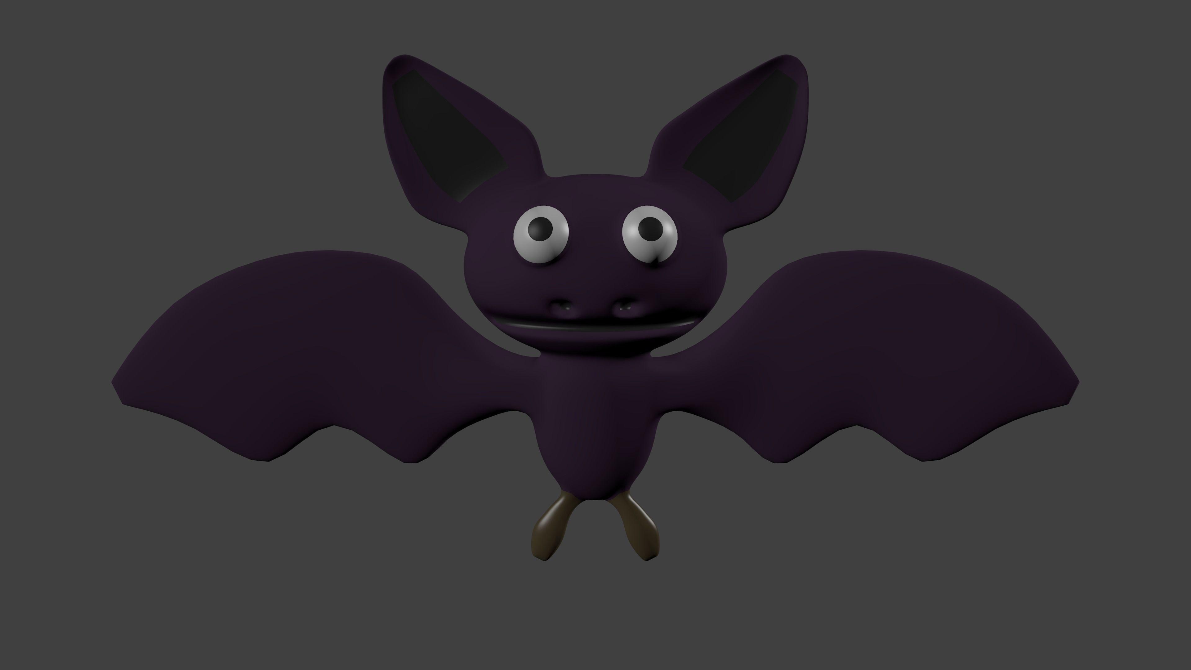 Cartoon bat Low-poly 3D model_1