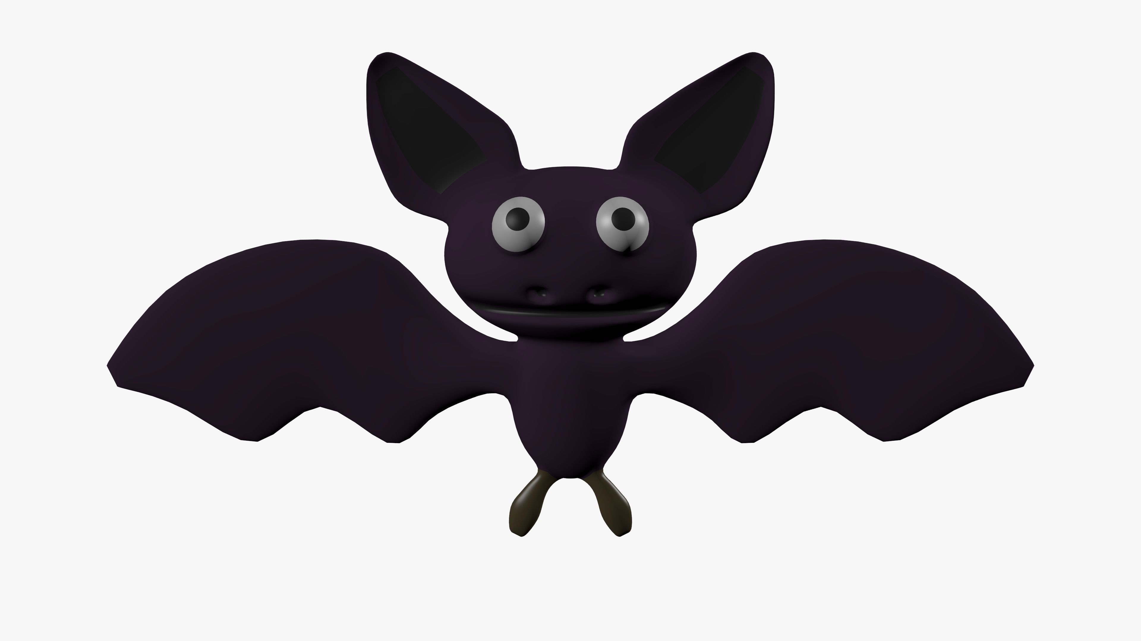 Cartoon bat Low-poly 3D model_0
