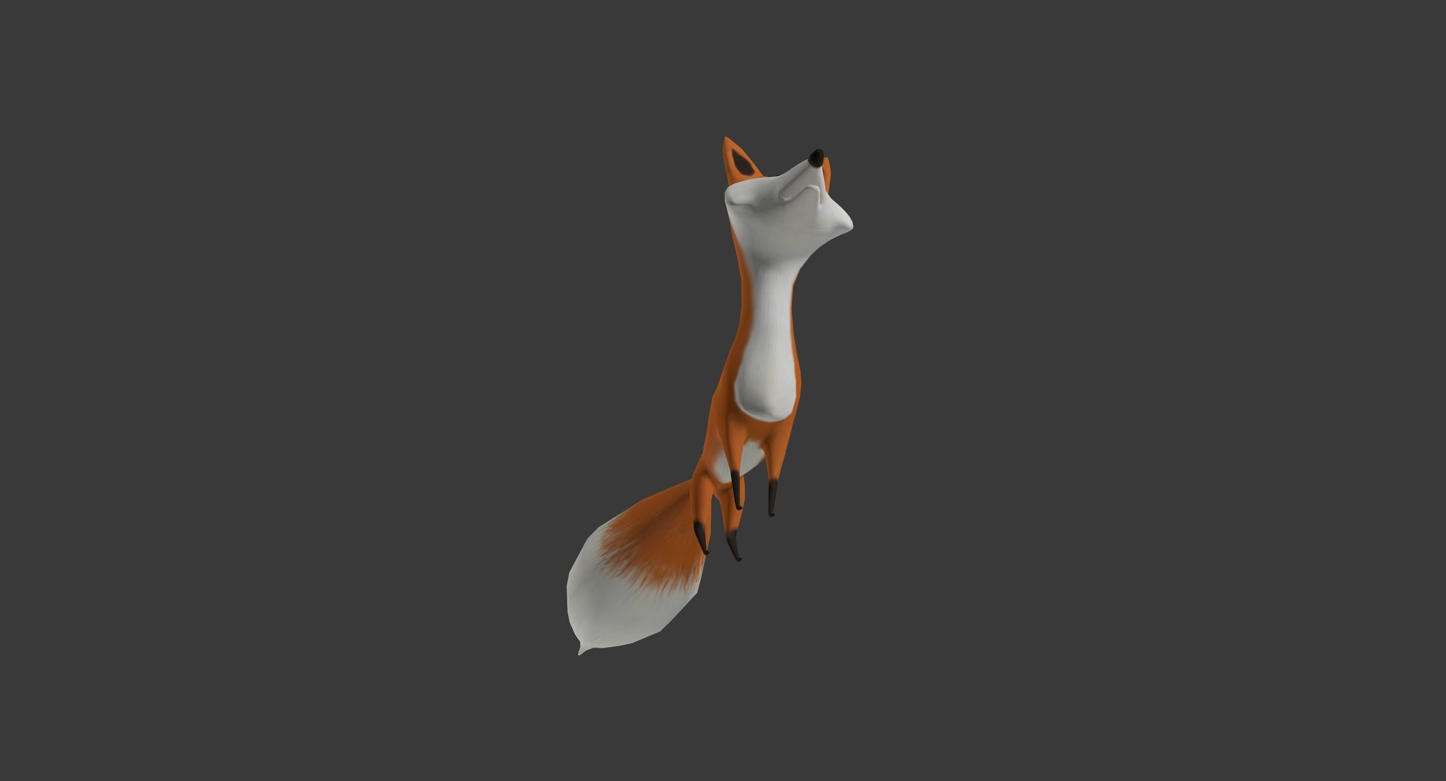 Cartoon fox Low-poly 3D model_8