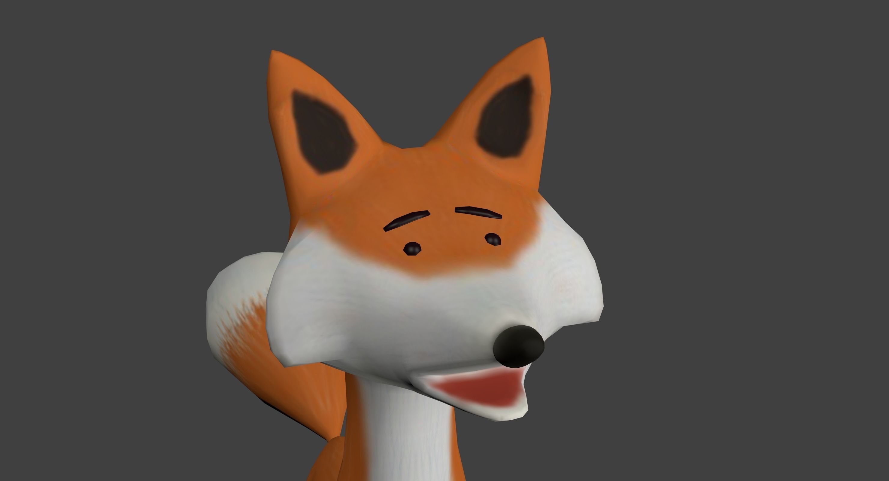 Cartoon fox Low-poly 3D model_2