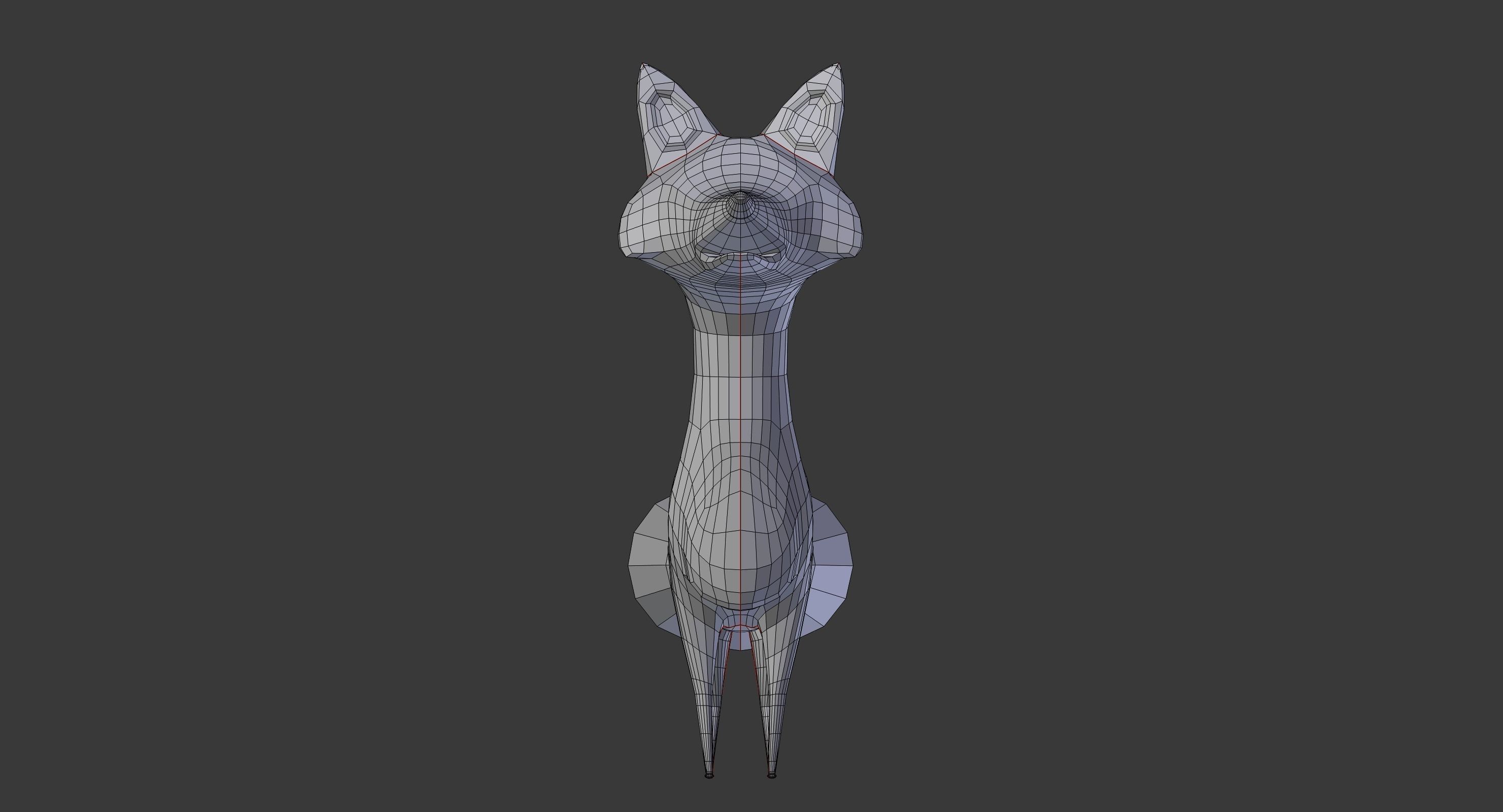 Cartoon fox Low-poly 3D model_10