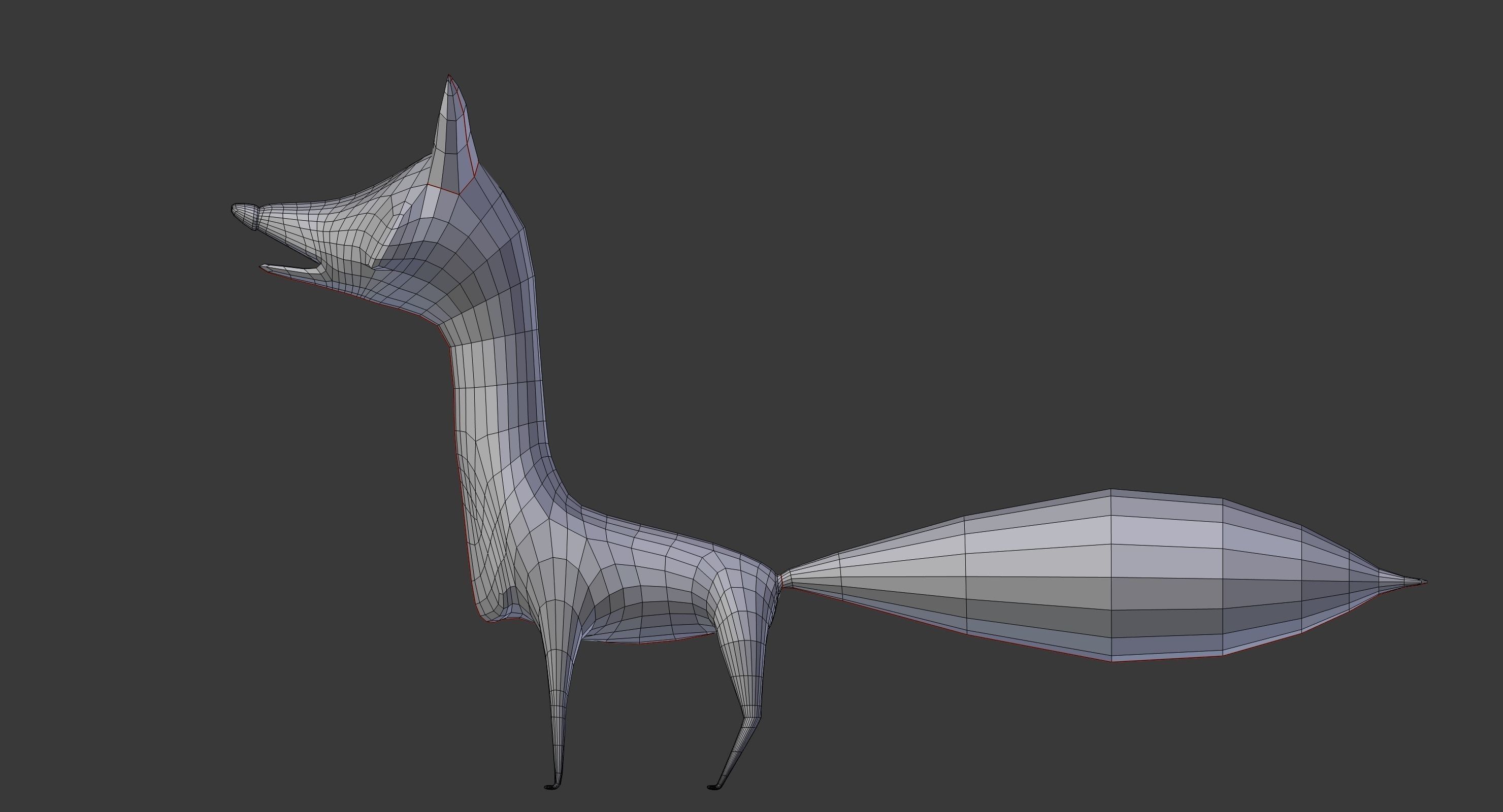 Cartoon fox Low-poly 3D model_15