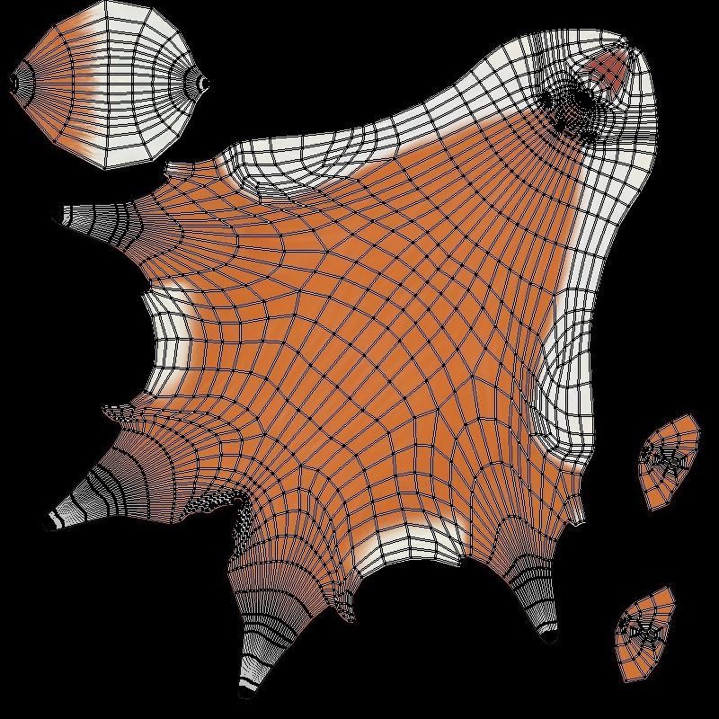 Cartoon fox Low-poly 3D model_17