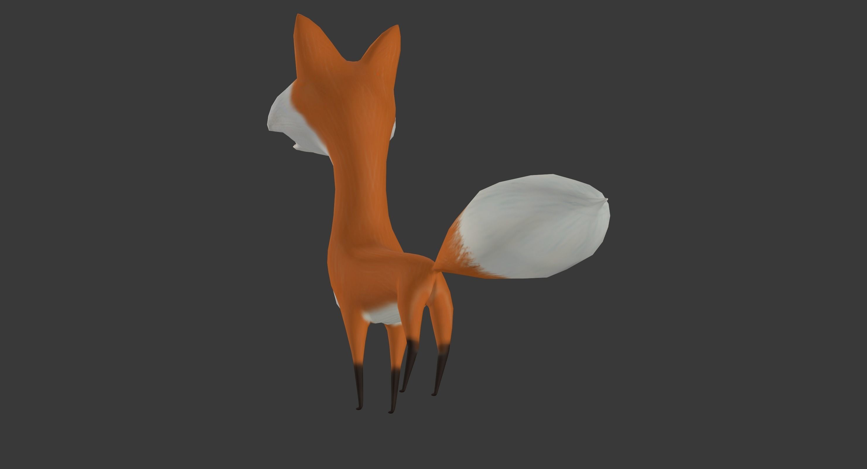 Cartoon fox Low-poly 3D model_9