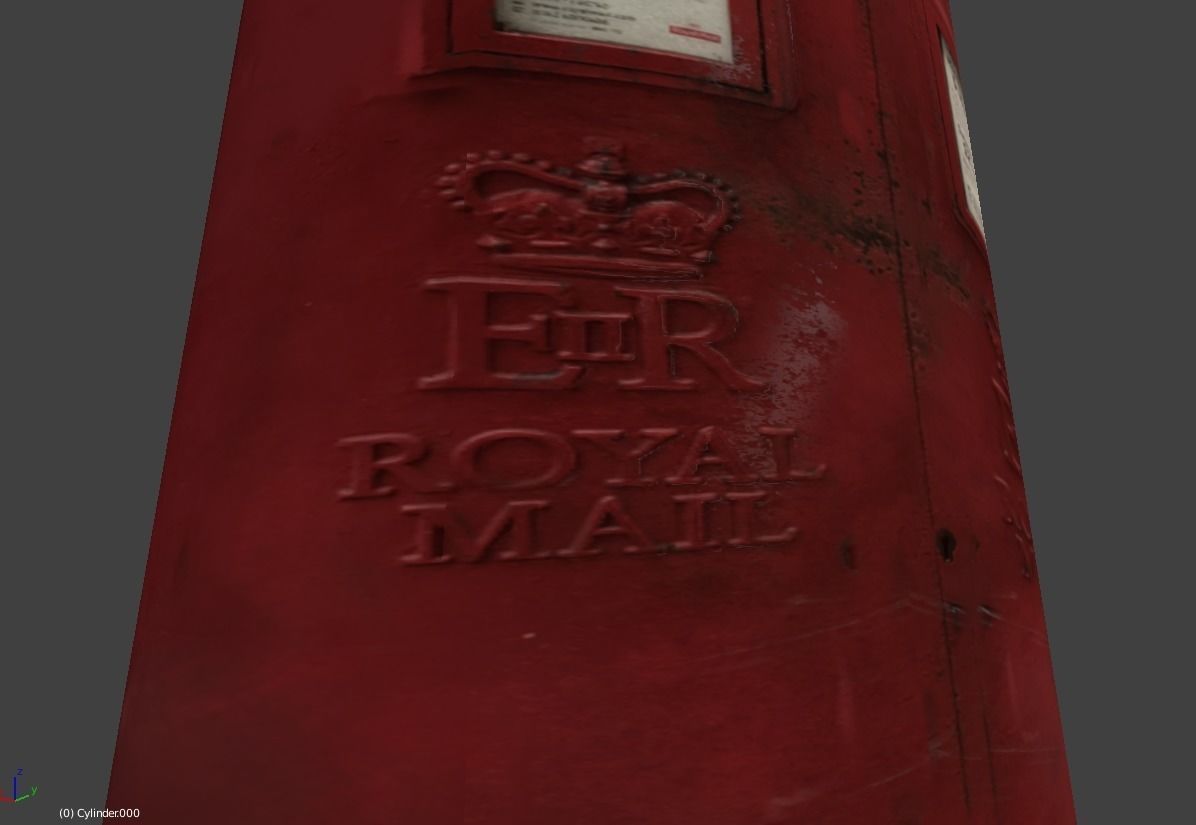 London Postbox low poly Free low-poly 3D model_3