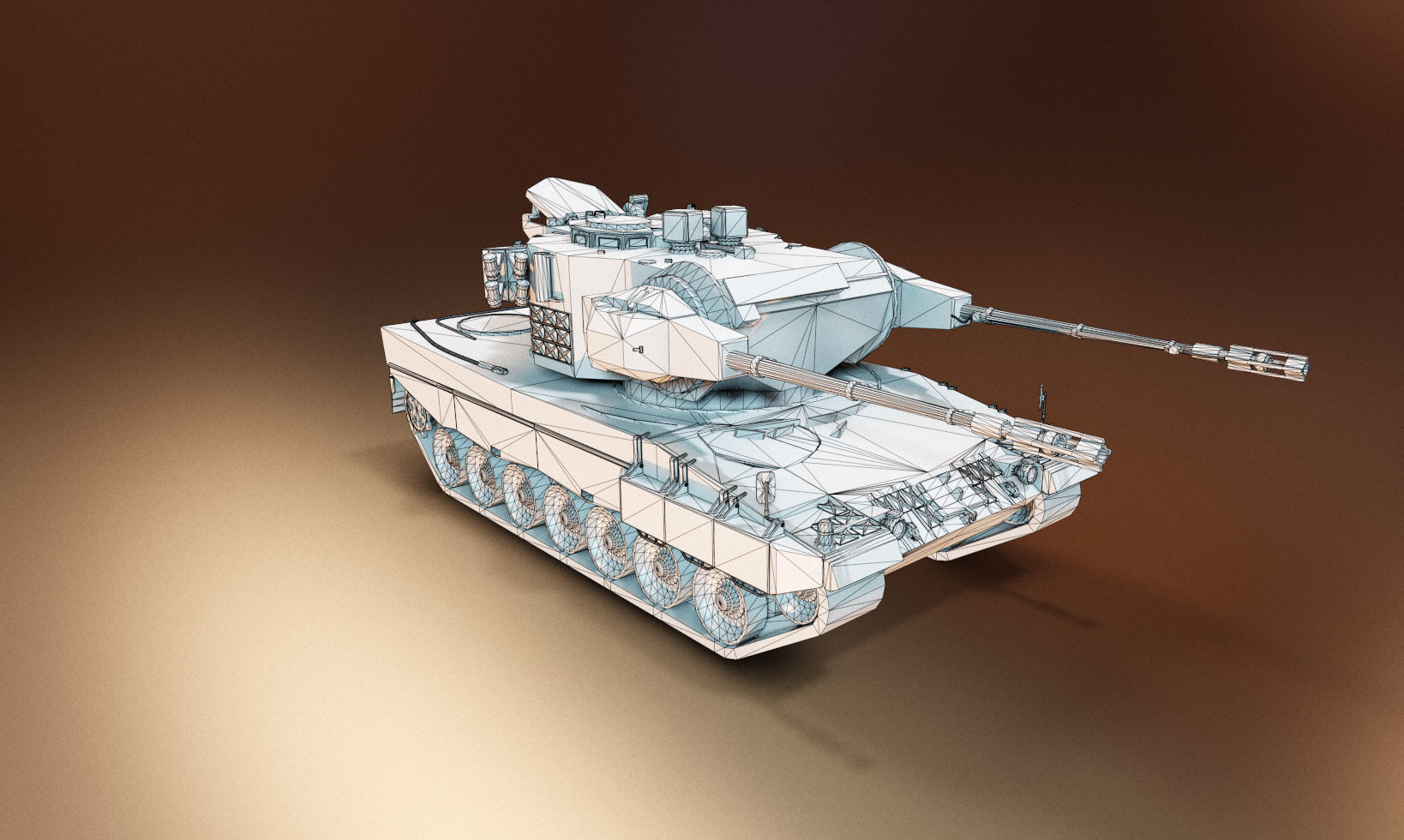Leopard 2 Marksman - Finnish Anti-Air Vehicle Low-poly 3D model_12