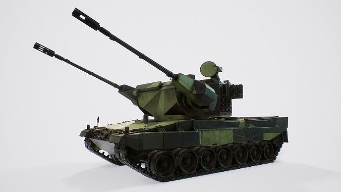 Leopard 2 Marksman - Finnish Anti-Air Vehicle Low-poly 3D model