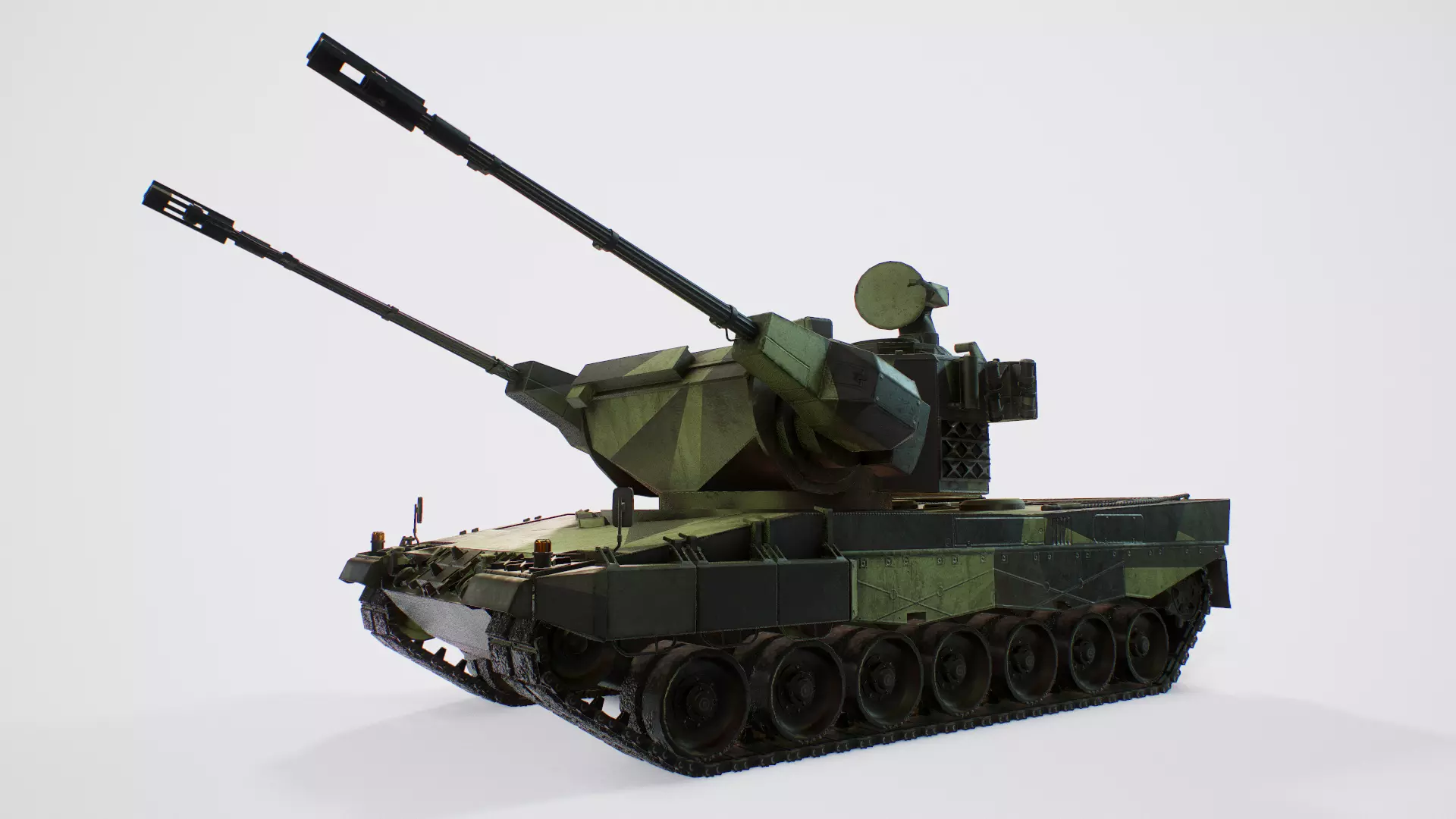 Leopard 2 Marksman - Finnish Anti-Air Vehicle Low-poly 3D model_0