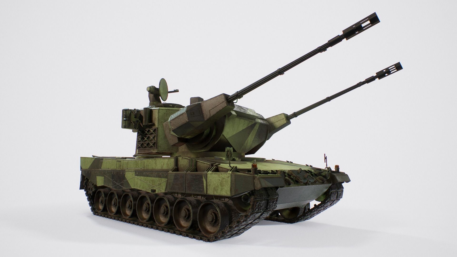 Leopard 2 Marksman - Finnish Anti-Air Vehicle Low-poly 3D model_2