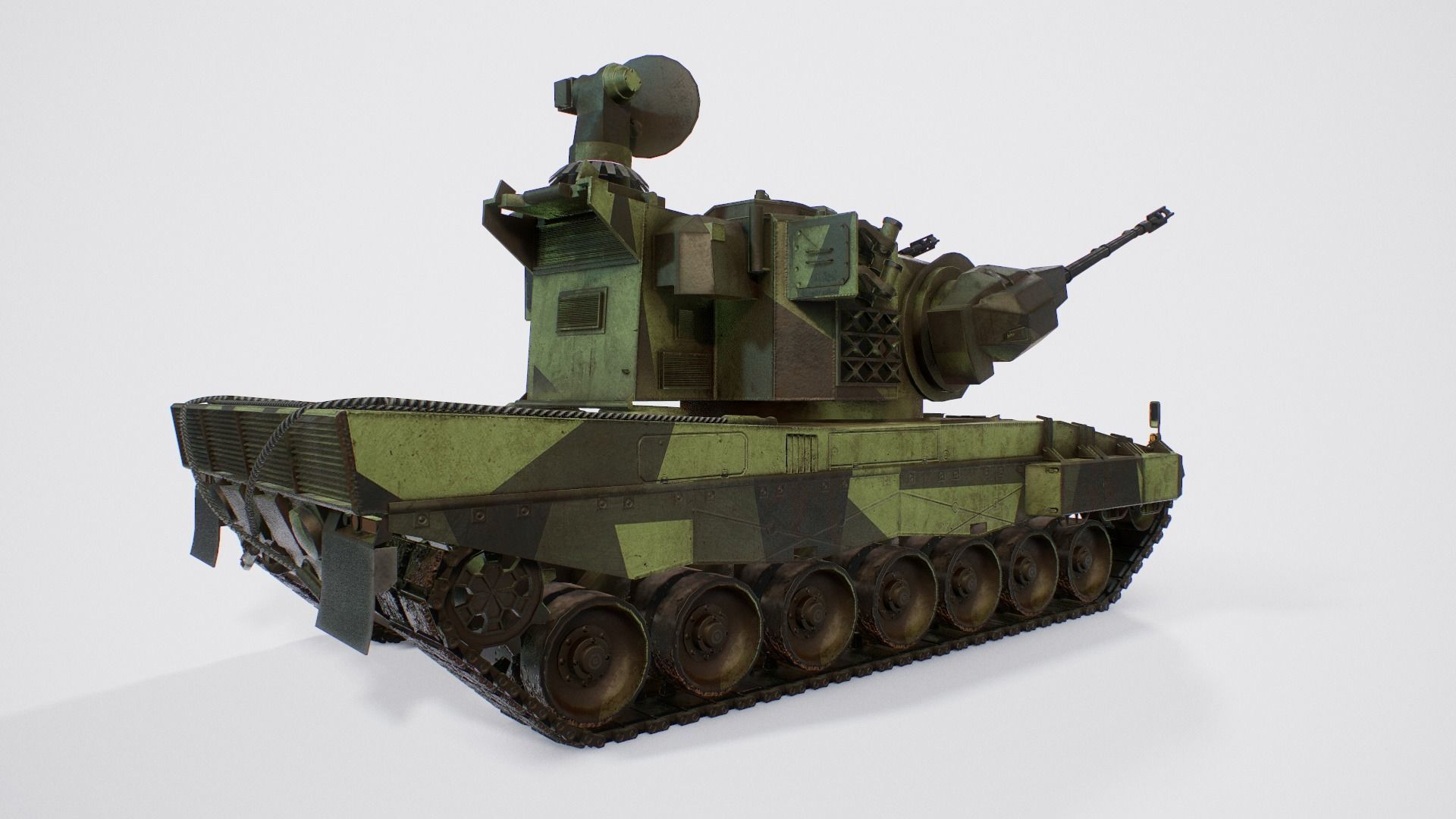 Leopard 2 Marksman - Finnish Anti-Air Vehicle Low-poly 3D model_3
