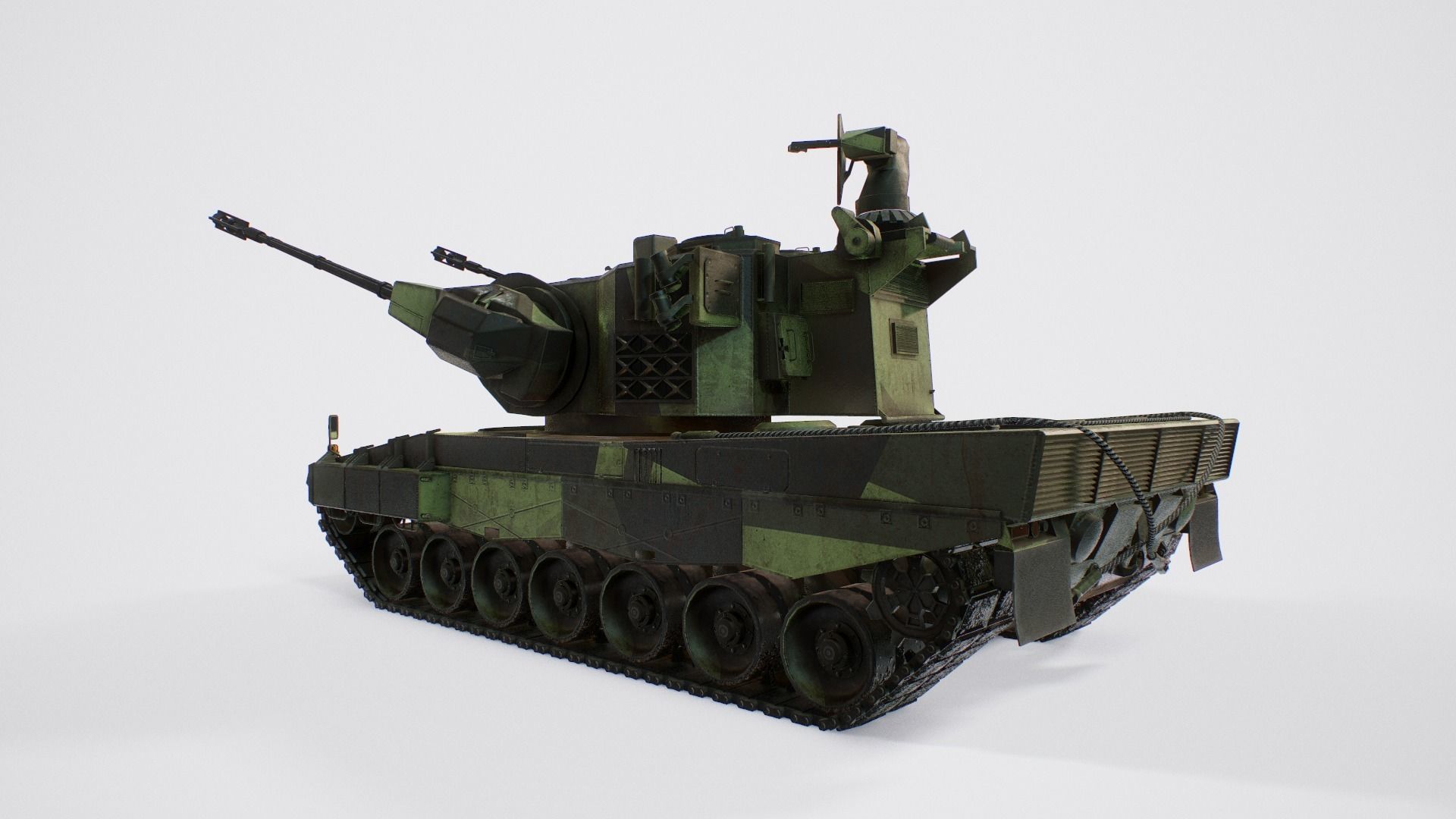 Leopard 2 Marksman - Finnish Anti-Air Vehicle Low-poly 3D model_4