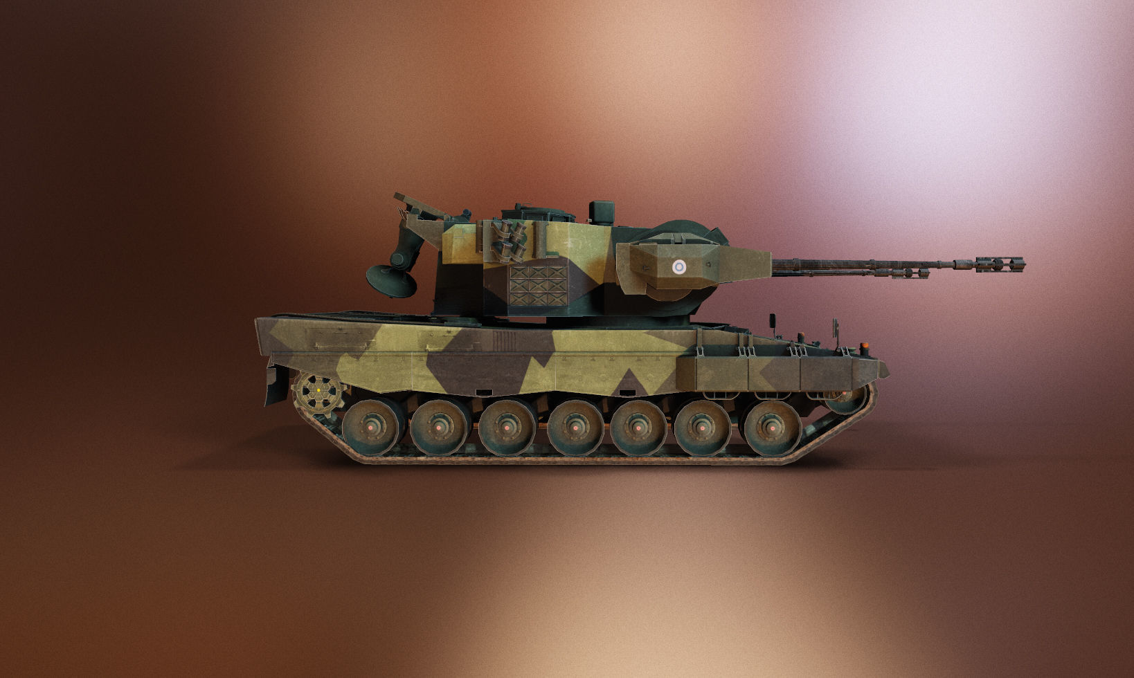 Leopard 2 Marksman - Finnish Anti-Air Vehicle Low-poly 3D model_8