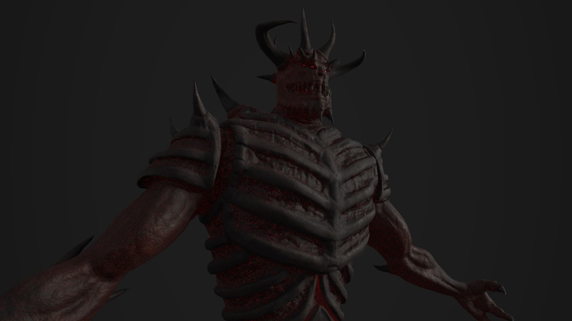 Monster demon Low-poly 3D model_4