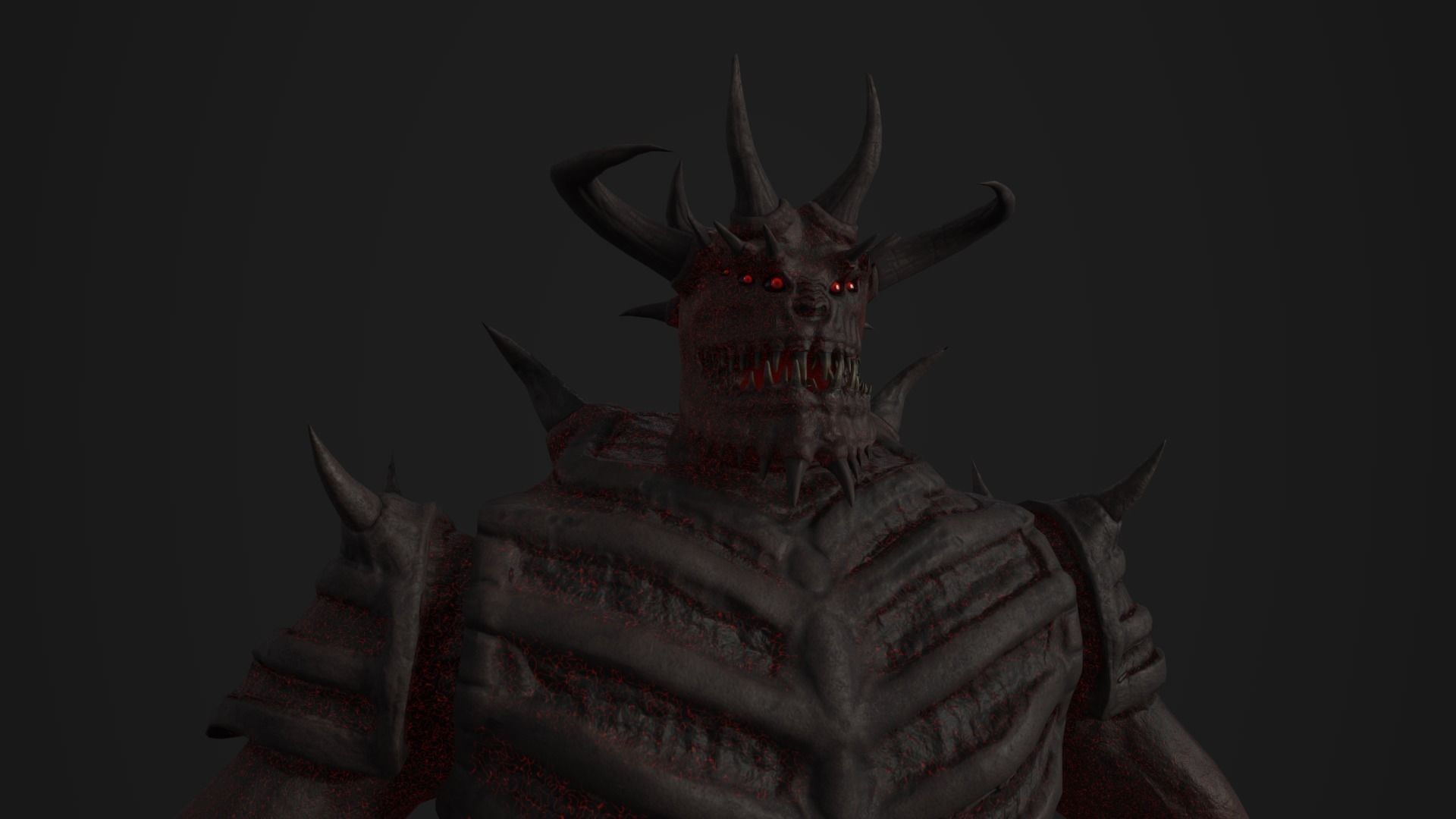 Monster demon Low-poly 3D model_6