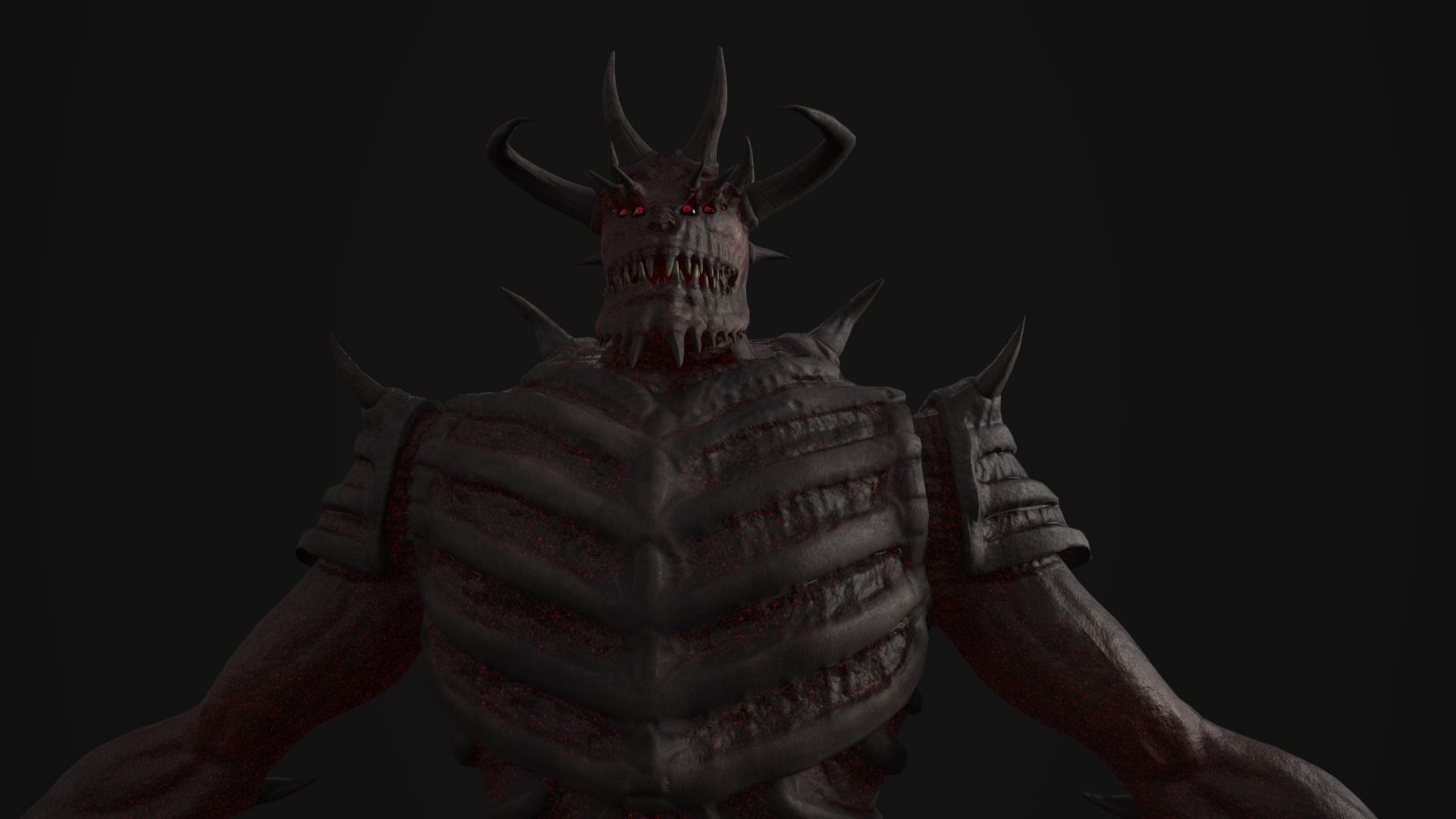Monster demon Low-poly 3D model_12