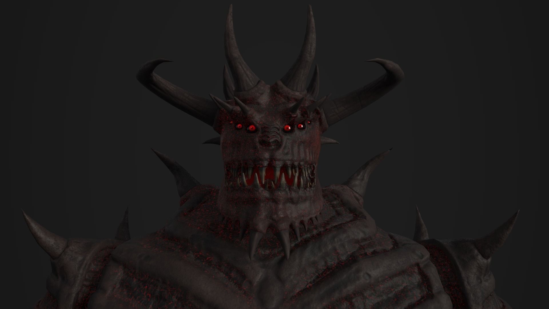 Monster demon Low-poly 3D model_9