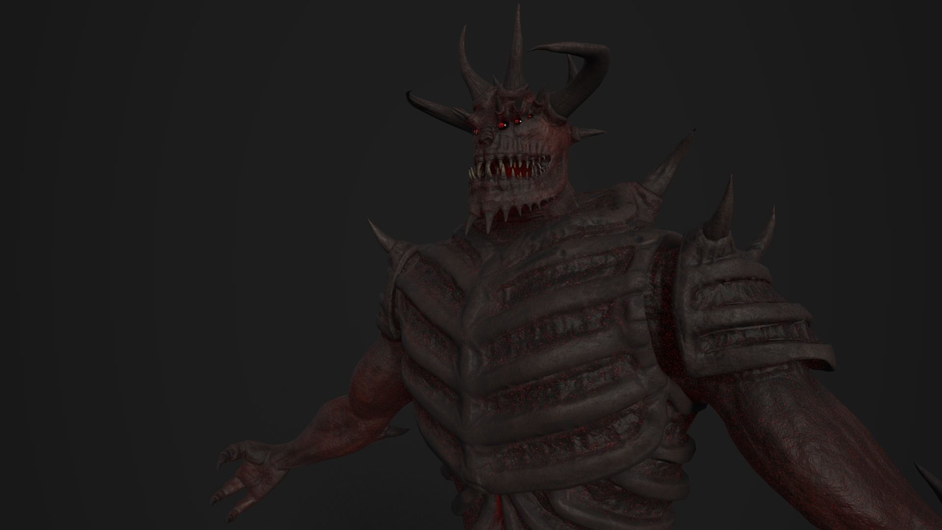 Monster demon Low-poly 3D model_5