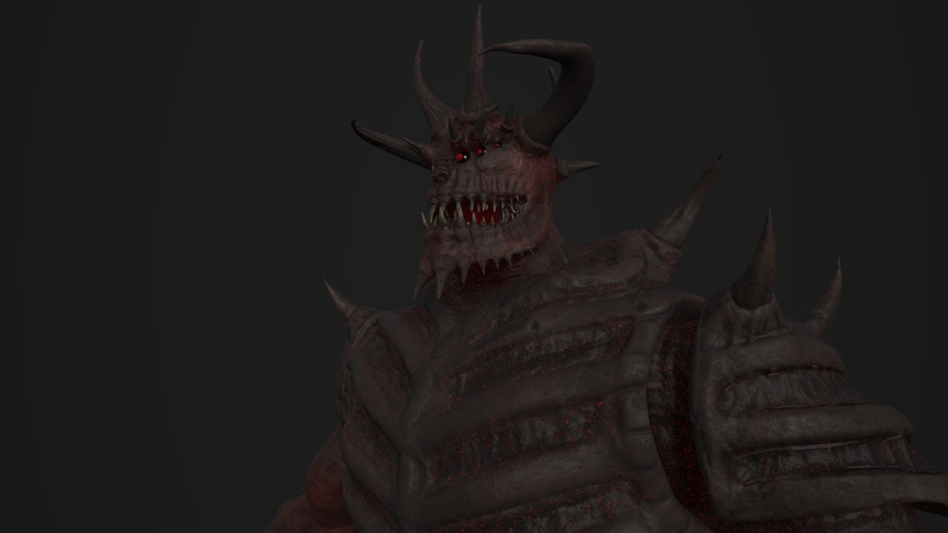 Monster demon Low-poly 3D model_7