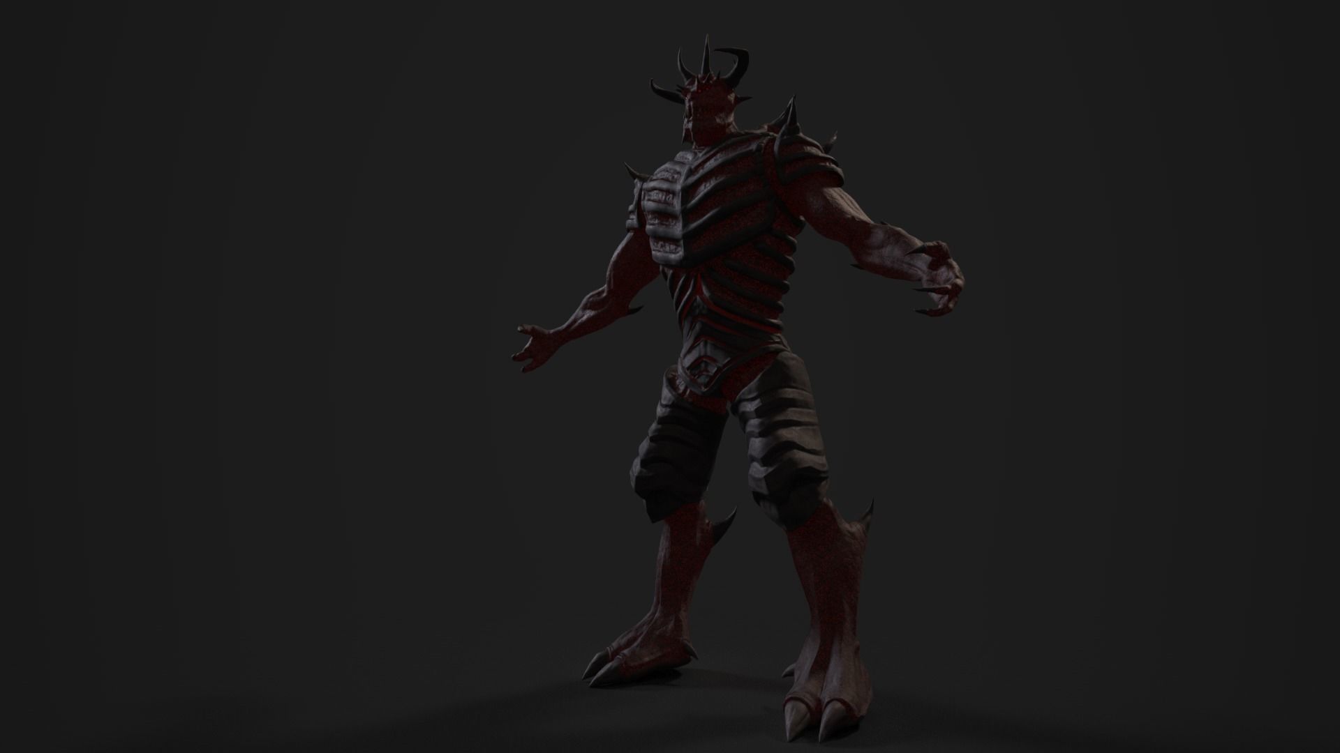 Monster demon Low-poly 3D model_1