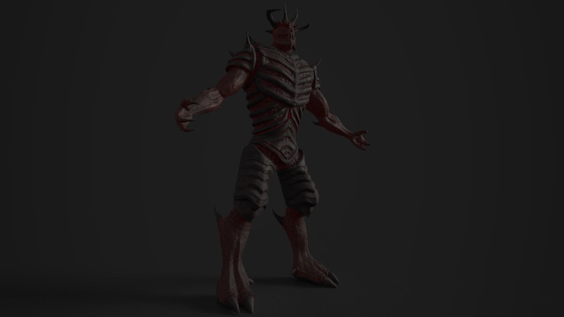 Monster demon Low-poly 3D model_2