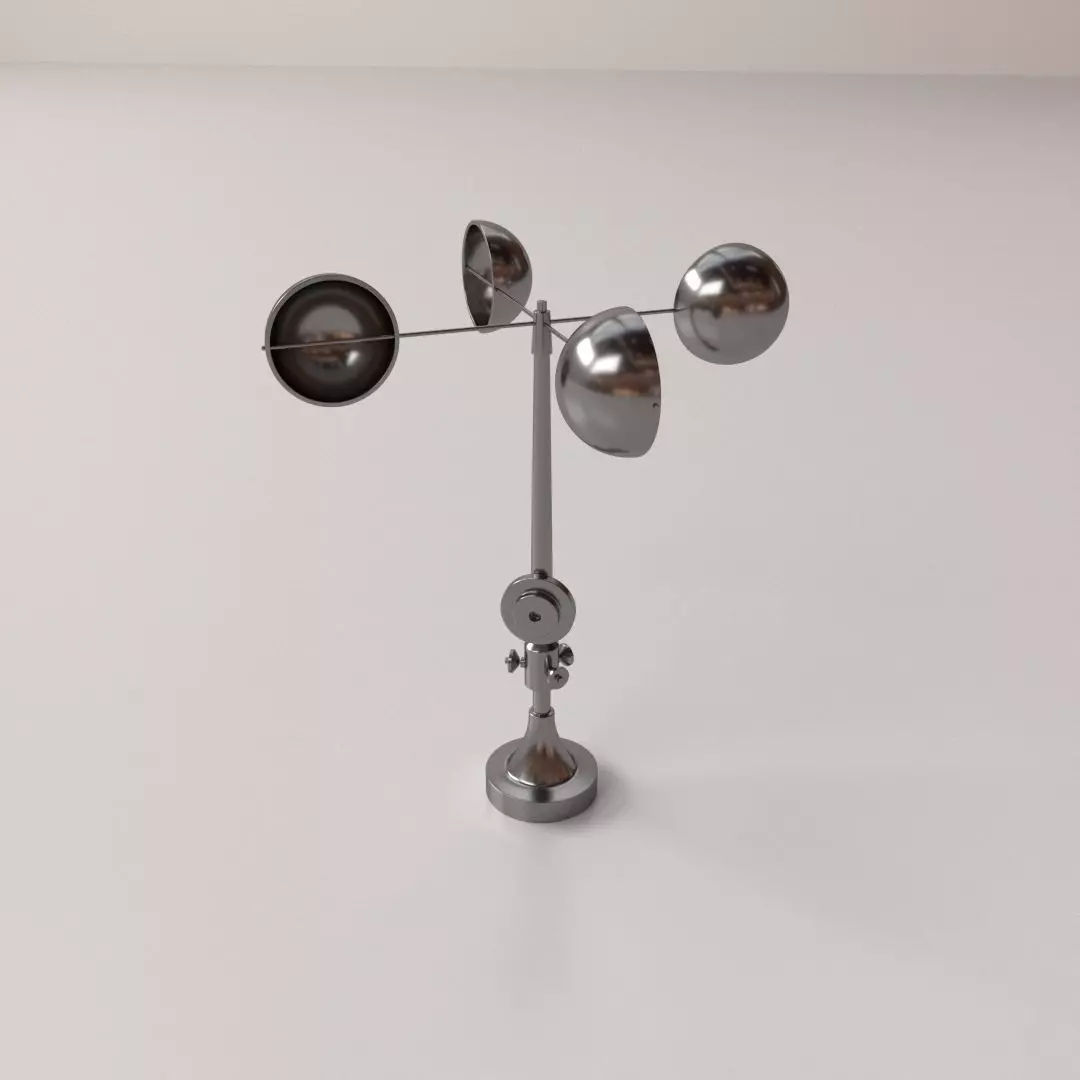 Anemometer metal weather vane 3D model_0