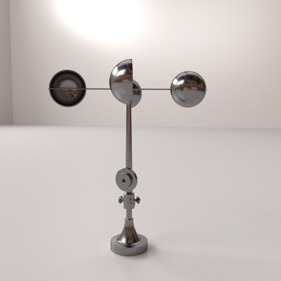 Anemometer metal weather vane 3D model_1