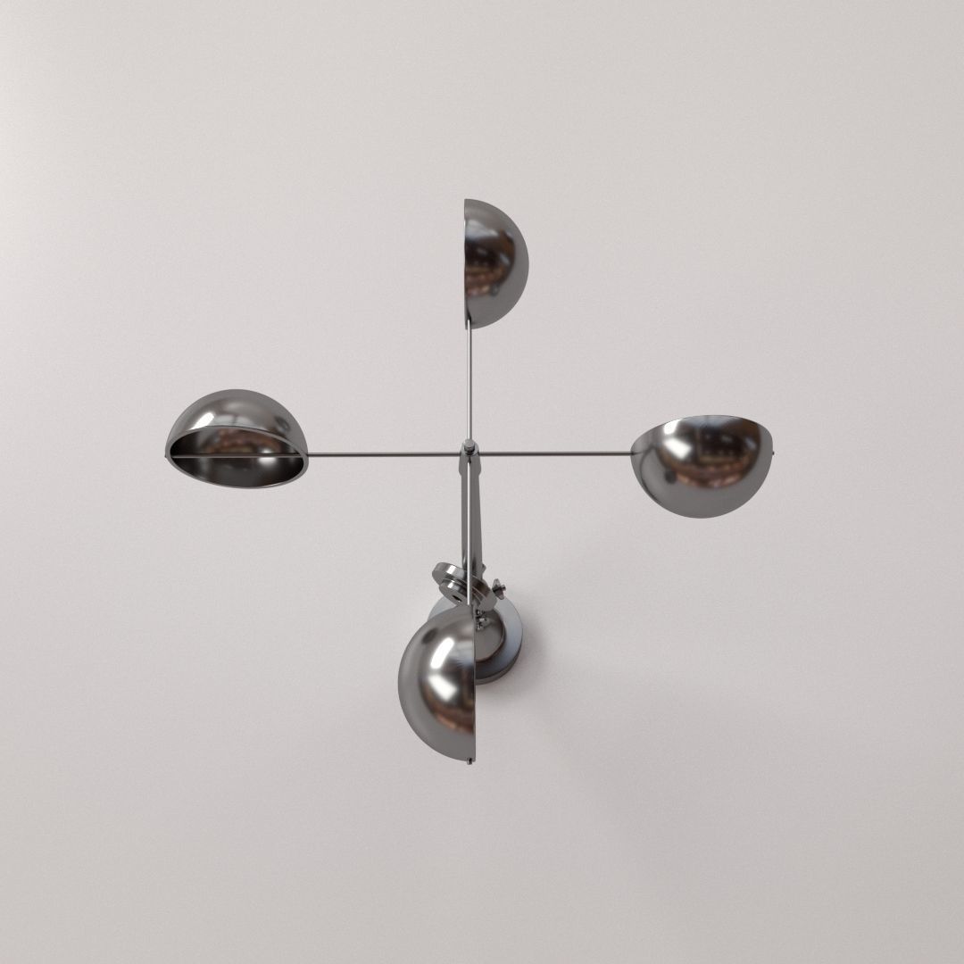 Anemometer metal weather vane 3D model_2
