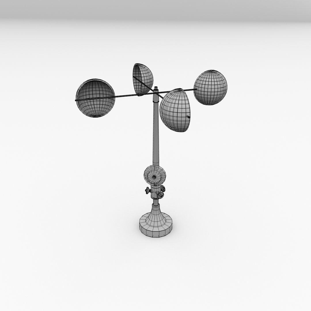Anemometer metal weather vane 3D model_4