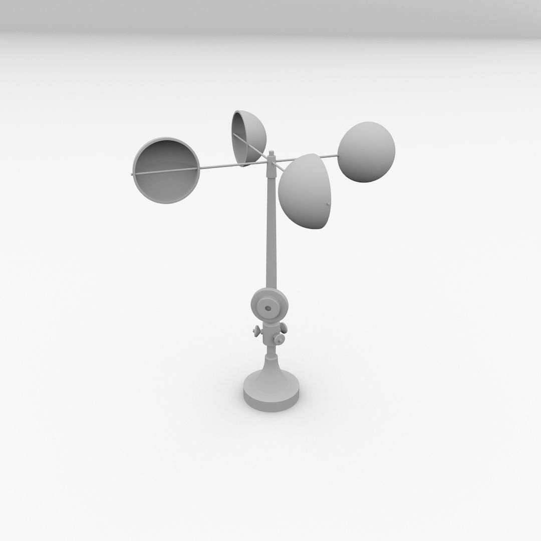 Anemometer metal weather vane 3D model_3
