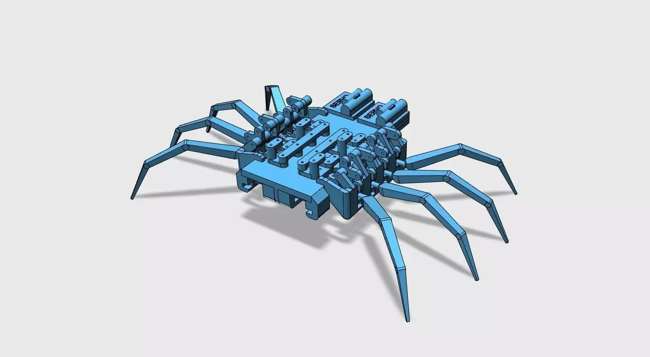8 legged spider robot 3D print model_0