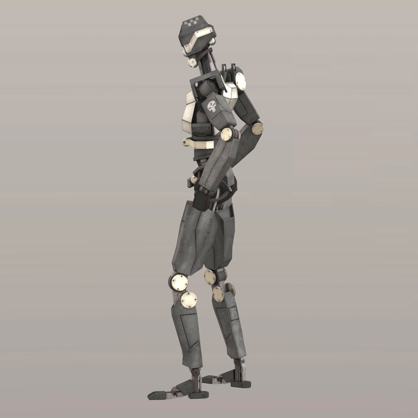 Sentinel Bot LP Rigged Low-poly 3D model_2