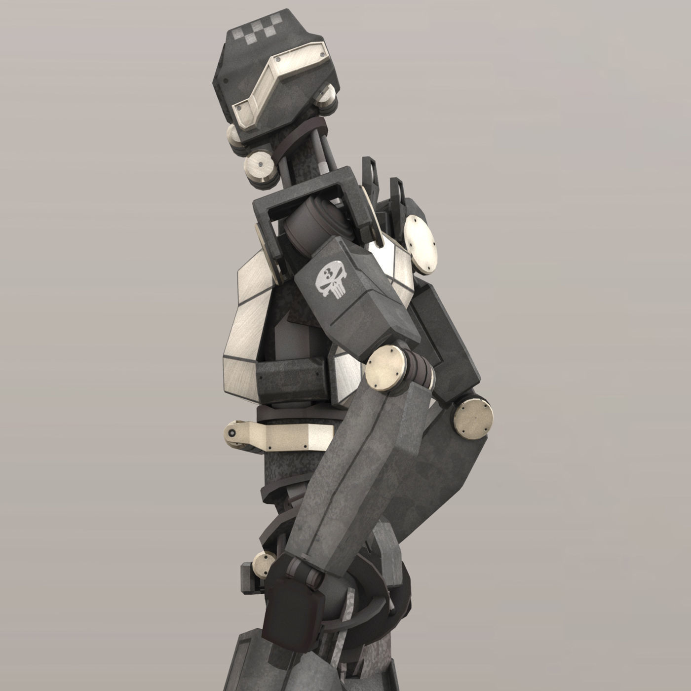 Sentinel Bot LP Rigged Low-poly 3D model_5