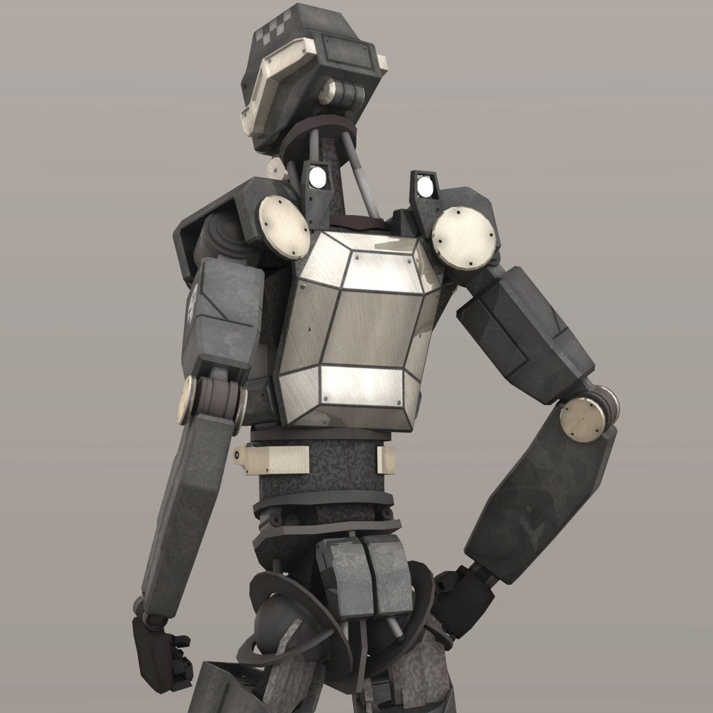 Sentinel Bot LP Rigged Low-poly 3D model_6